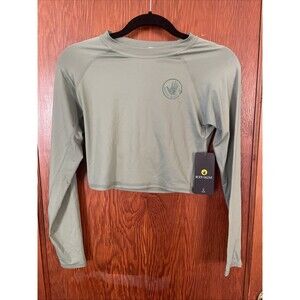 Body Glove Smoothies Let It Be Crop Long-Sleeve Rash Guards Cactus Medium NWT